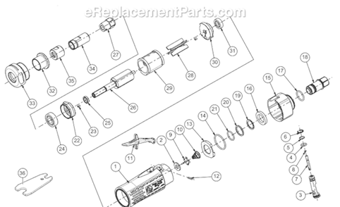 Part Location Diagram of 6155230230 Chicago Pneumatic Collet Holder Sial 200